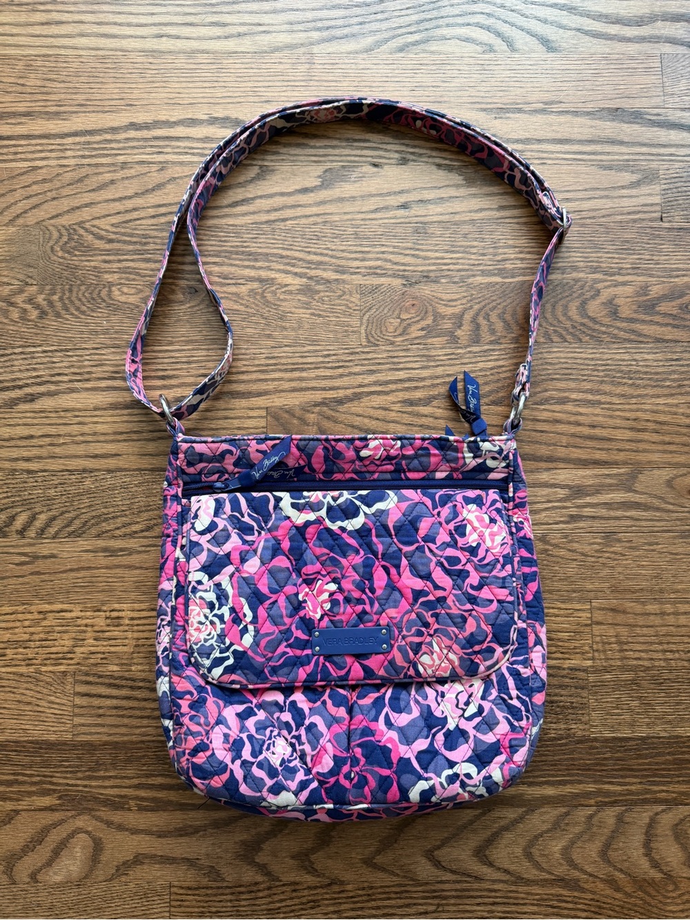 Vera Bradley Navy Pink Floral Quilted Crossbody